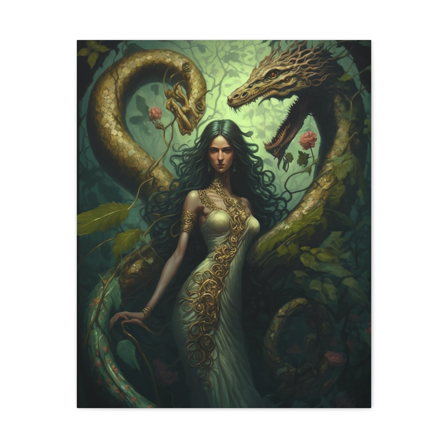 Dragon Queen Earth Magic Wall Art Canvas Spiritual Decor