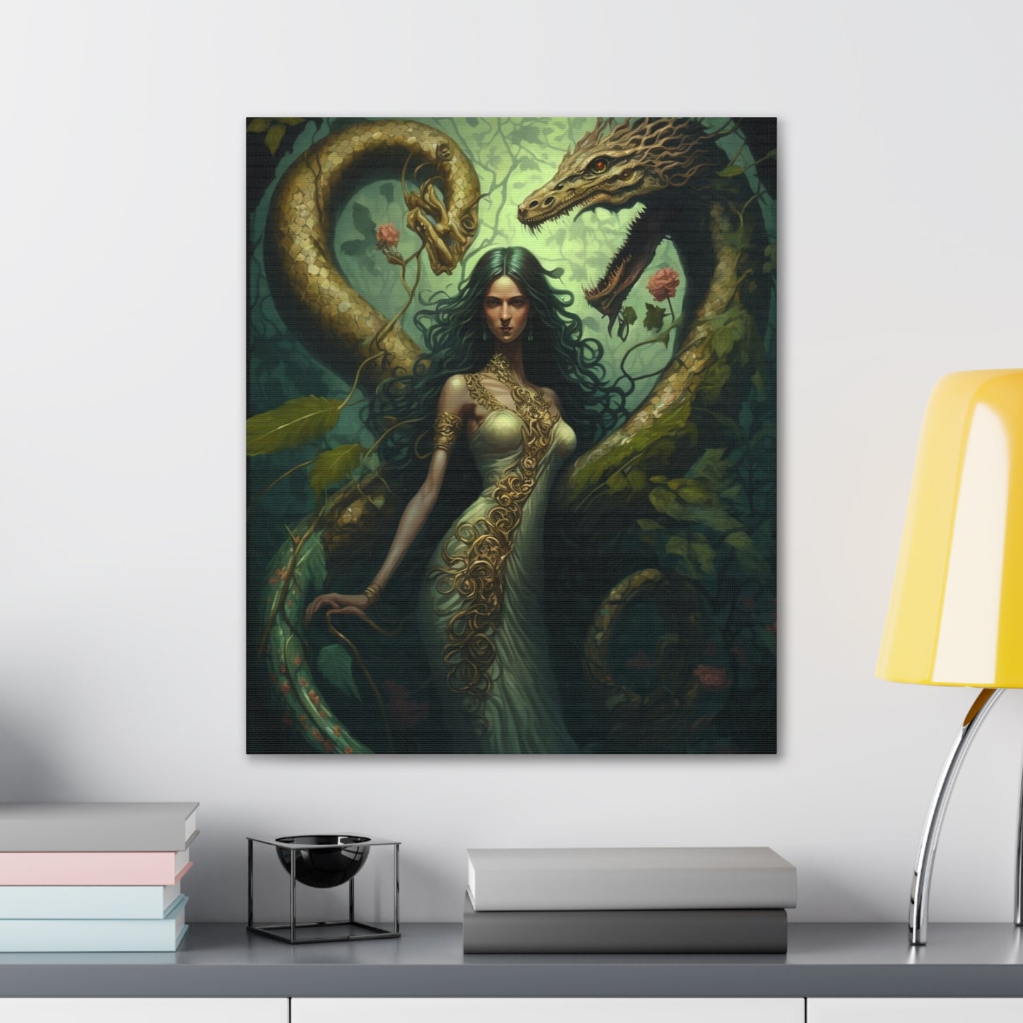 Dragon Queen Earth Magic Wall Art Canvas Spiritual Decor