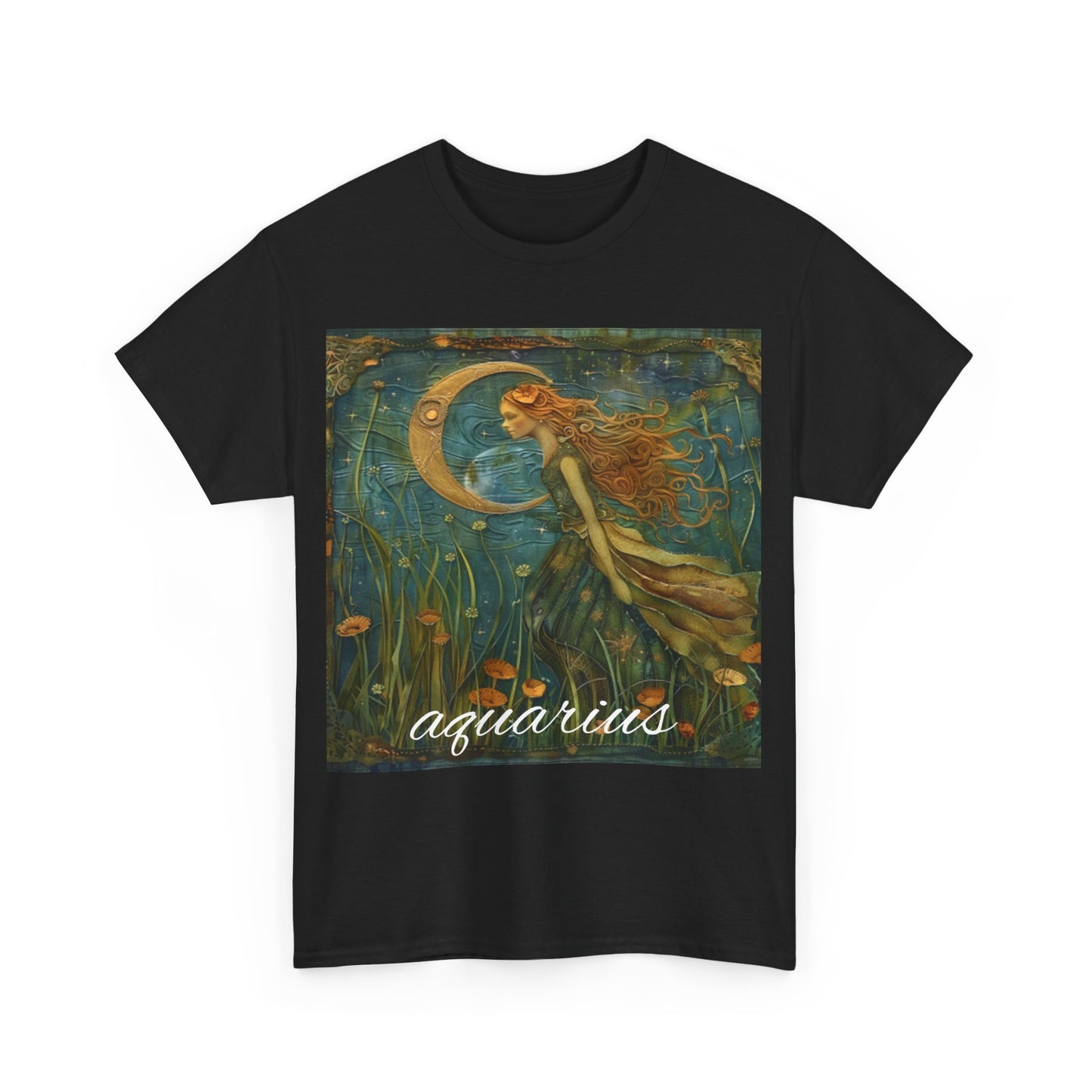 Zodiac Aquarius Unisex Heavy Cotton Tee