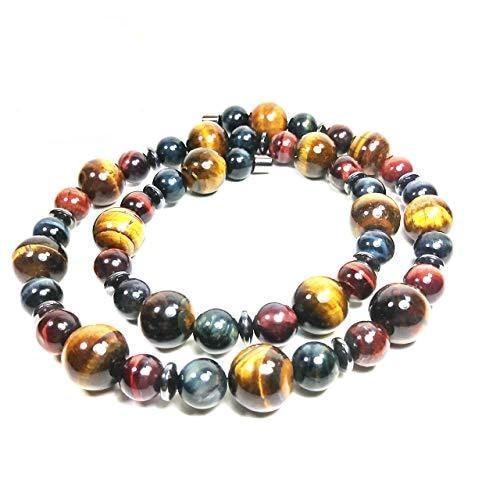 Tiger Eye - Hematite - Mens Beaded Necklace